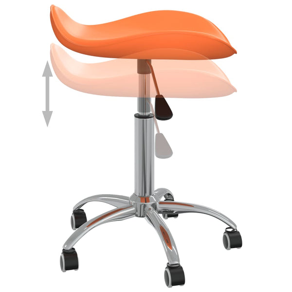 Friseur Rollhocker Orange Kunstleder