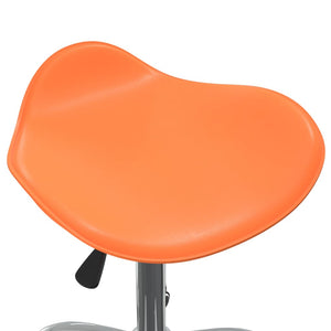 Friseur Rollhocker Orange Kunstleder
