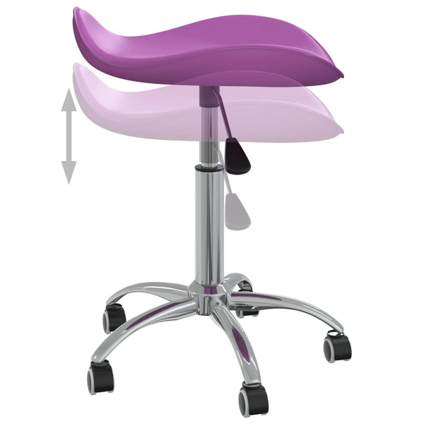 Lila Friseurhocker mit Rollen