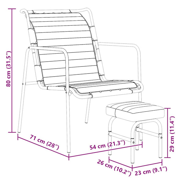 Echtleder Relaxsessel mit Hocker, Braun