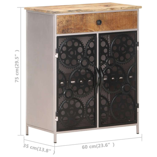 Sideboard aus Mangoholz und Eisen, 60 cm