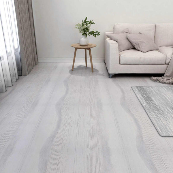 Selbstklebende PVC Bodenplanken Weiß/Hellgrau 5,11 m²