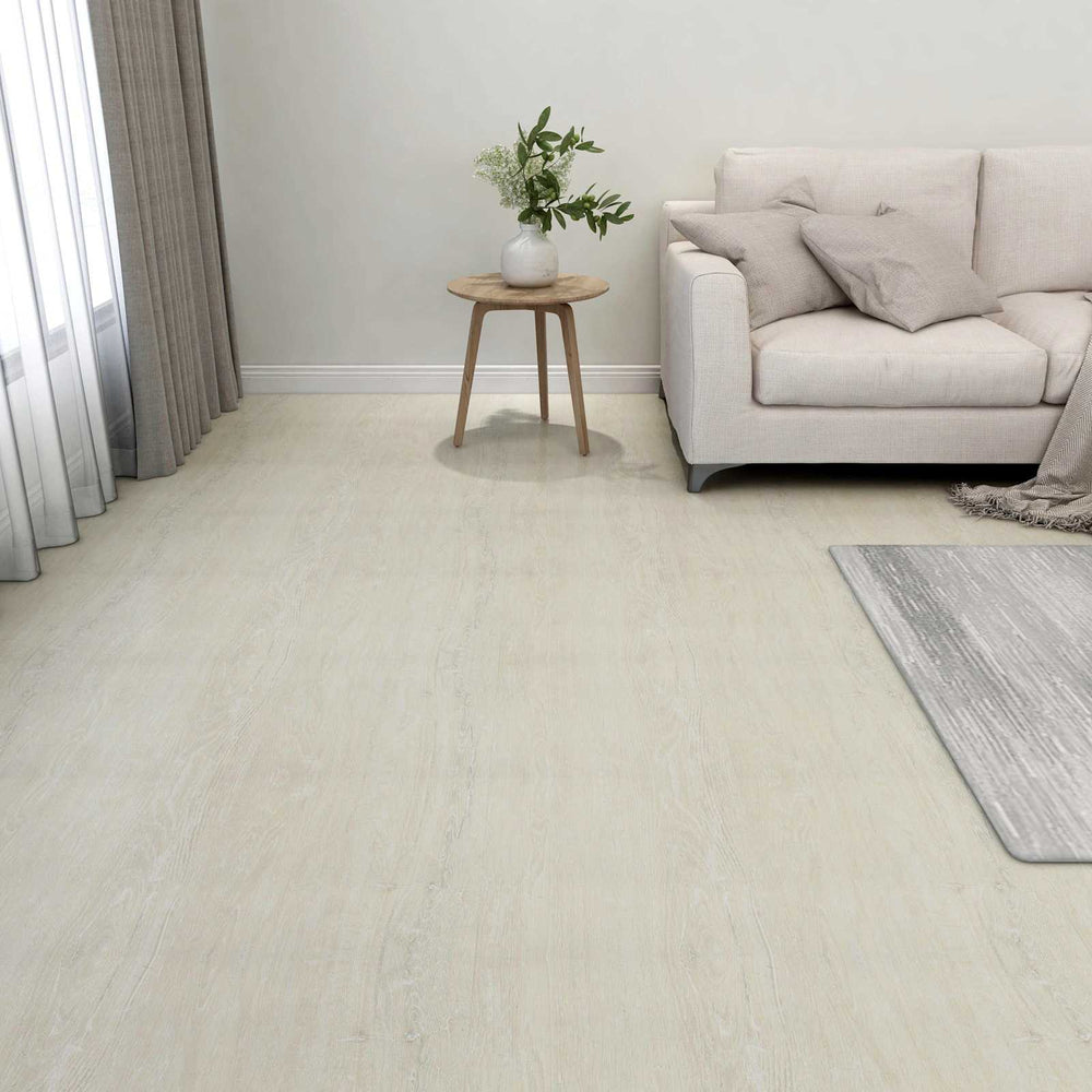 Cremeweiße PVC Bodenplanken, 5.11 m²