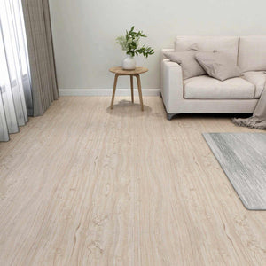 Selbstklebende PVC Bodenplanken Weiß & Holzoptik 5,11 m²