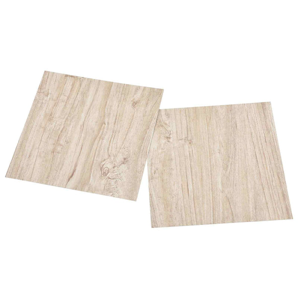 Selbstklebende PVC Bodenplanken Weiß & Holzoptik 5,11 m²