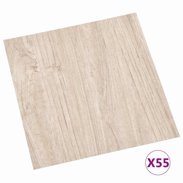 Selbstklebende PVC Bodenplanken Weiß & Holzoptik 5,11 m²