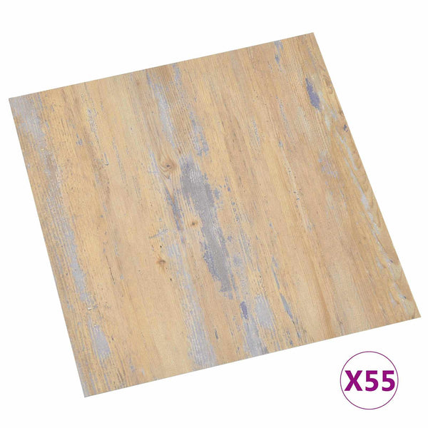 Selbstklebende PVC Bodenfliesen Braun & Grau 5.11m²