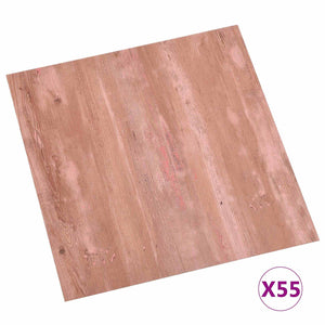PVC Bodenplatten Rot, 55 Stück, 5,11 m²