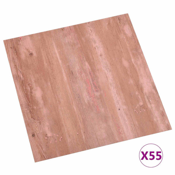 PVC Bodenplatten Rot, 55 Stück, 5,11 m²