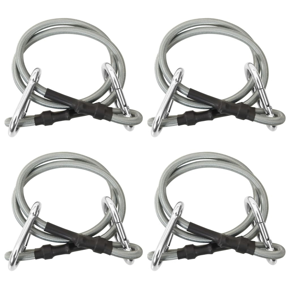 Seile mit Karabiner 4 Stk. Gummi