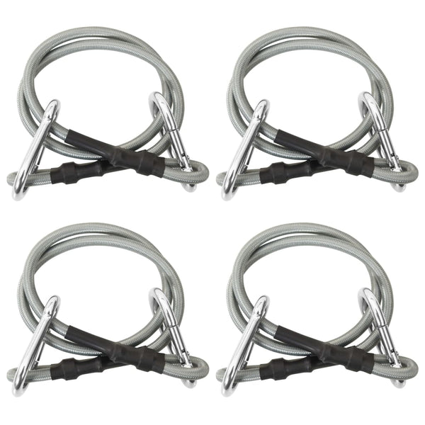 Seile mit Karabiner 4 Stk. Gummi