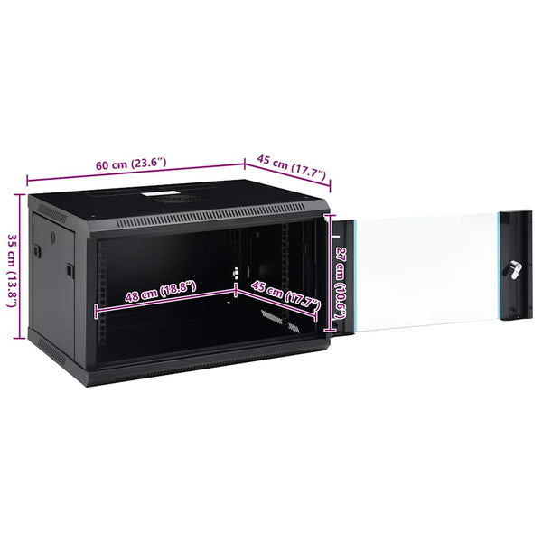 6U Netzwerkschrank Wandmontage 19" IP20 600x450x350 mm
