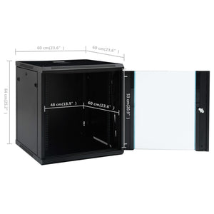 vidaXL Armoire réseau murale 12U 19" IP20 600x600x640 mm