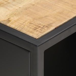 vidaXL Meuble TV avec porte sculptée 90x30x40 cm Bois de manguier brut