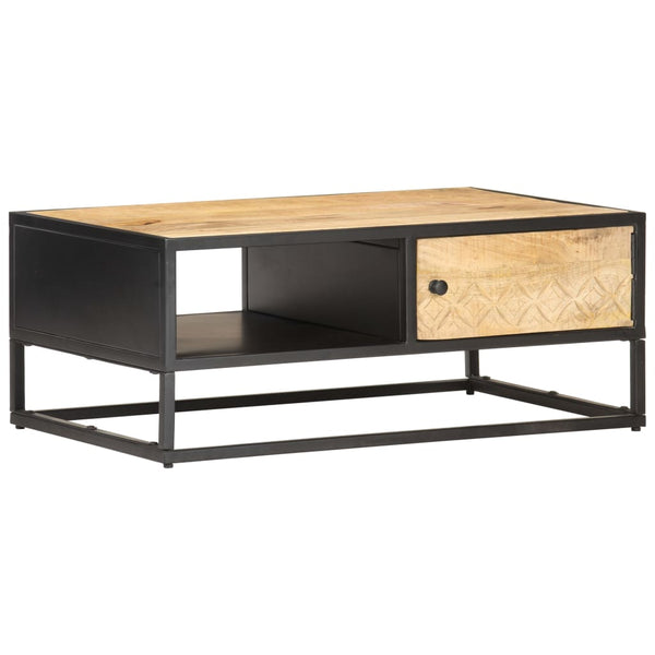 Couchtisch Mangoholz mit Tür 90x55 cm