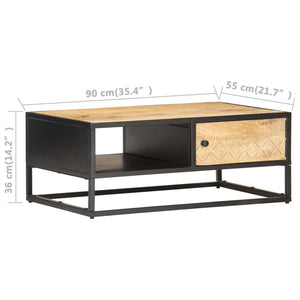 Couchtisch Mangoholz mit Tür 90x55 cm
