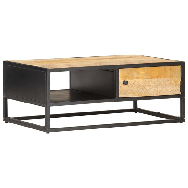 Couchtisch Mangoholz mit Tür 90x55 cm