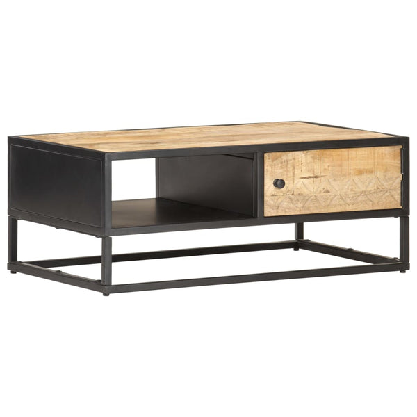 Couchtisch Mangoholz mit Tür 90x55 cm