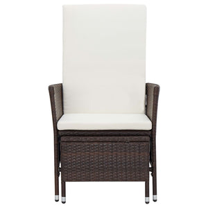 2-tlg. Garten-Lounge-Set mit Kissen Poly Rattan Braun