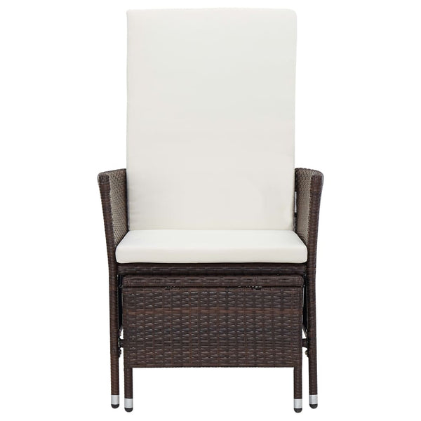 2-tlg. Garten-Lounge-Set mit Kissen Poly Rattan Braun