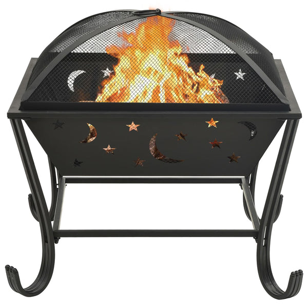 Feuerkorb mit Schürhaken 62 cm XXL Stahl