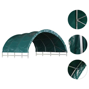 vidaXL Abri de pâturage en PVC 3,7x3,7 m Vert