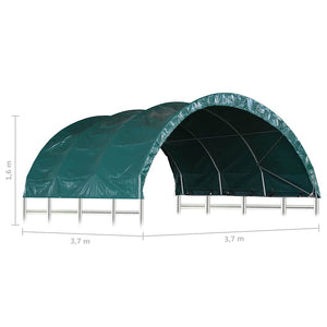 vidaXL Abri de pâturage en PVC 3,7x3,7 m Vert
