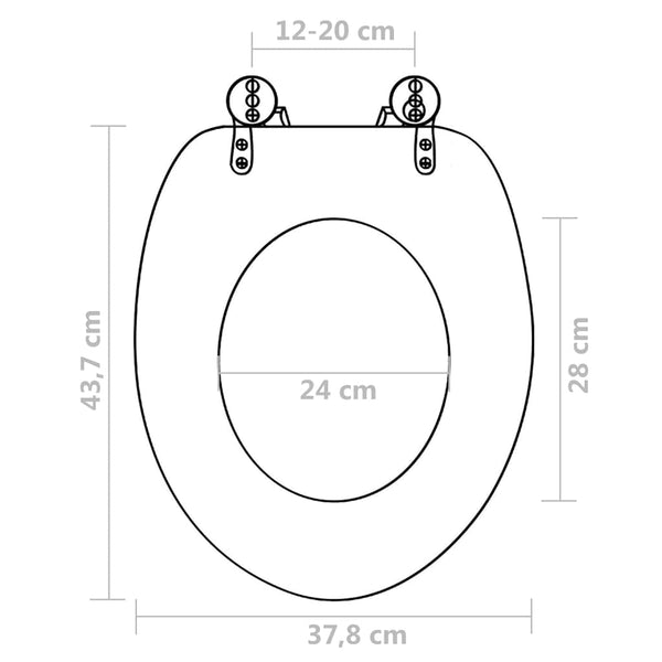 Toilettensitze mit Deckel 2 Stk. MDF Blau Wassertropfen-Design