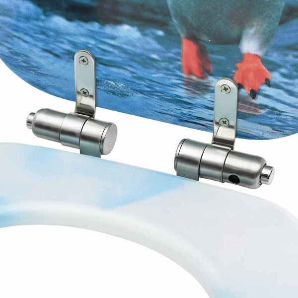 Toilettensitze mit Soft-Close-Deckel 2 Stk. MDF Pinguin-Design