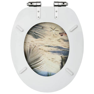 Toilettensitze mit Soft-Close-Deckel 2 Stk. MDF Strand-Design