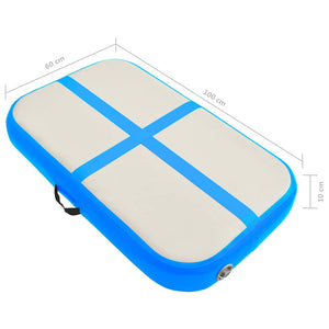 Aufblasbare Gymnastikmatte mit Pumpe 60x100x10 cm Blau