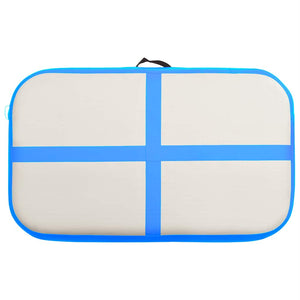 Aufblasbare Gymnastikmatte mit Pumpe 60x100x10 cm Blau