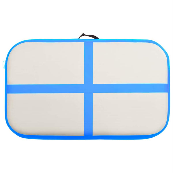 Aufblasbare Gymnastikmatte mit Pumpe 60x100x10 cm Blau
