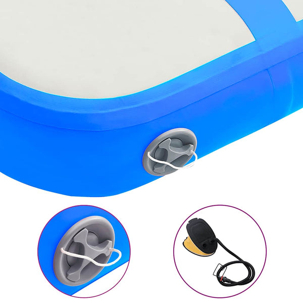 Aufblasbare Gymnastikmatte mit Pumpe 60x100x10 cm Blau