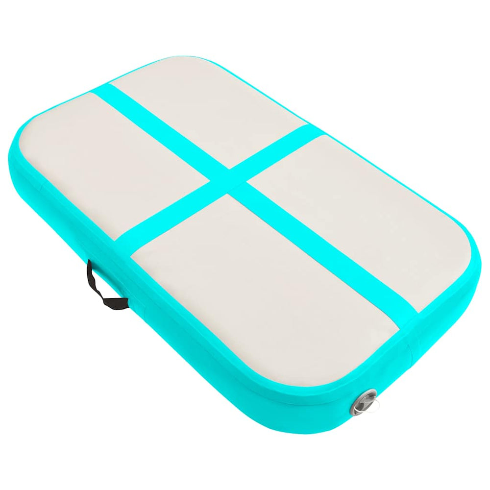 Aufblasbare Gymnastikmatte mit Pumpe Grün 60x100x10 cm