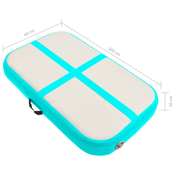 Aufblasbare Gymnastikmatte mit Pumpe Grün 60x100x10 cm