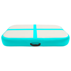 Aufblasbare Gymnastikmatte mit Pumpe Grün 60x100x10 cm