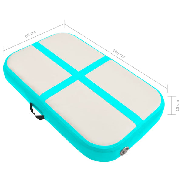 Aufblasbare Gymnastikmatte mit Pumpe Grün 60x100x15cm