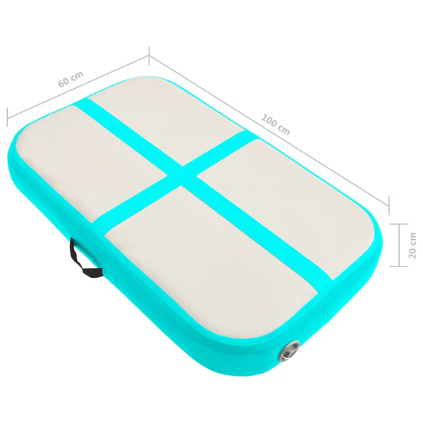 Aufblasbare Gymnastikmatte mit Pumpe Grün 60x100x20 cm
