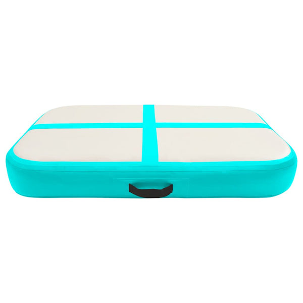 Aufblasbare Gymnastikmatte mit Pumpe Grün 60x100x20 cm