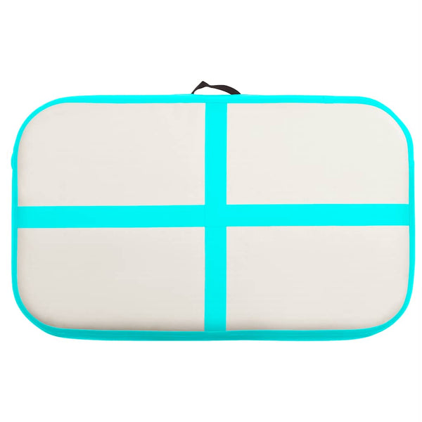 Aufblasbare Gymnastikmatte mit Pumpe Grün 60x100x20 cm