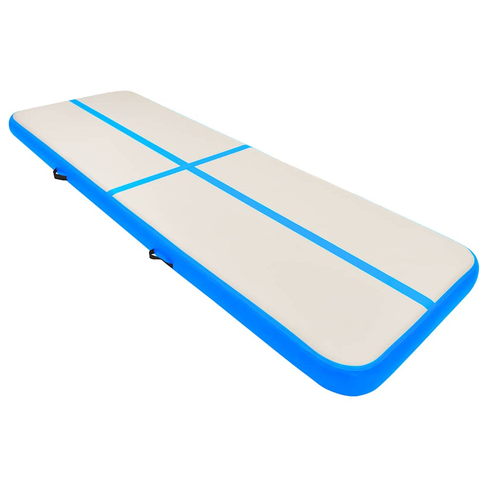 Aufblasbare Gymnastikmatte mit Pumpe 300x100x15 cm Blau