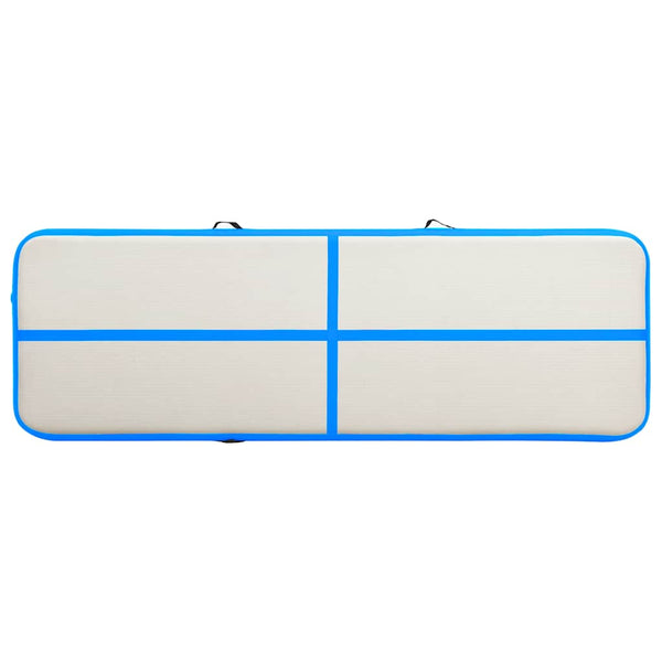 Aufblasbare Gymnastikmatte mit Pumpe 300x100x15 cm Blau