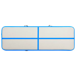 Aufblasbare Gymnastikmatte mit Pumpe 400x100x15 cm Blau