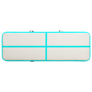 Aufblasbare Gymnastikmatte mit Pumpe 400x100x15 cm, Grün