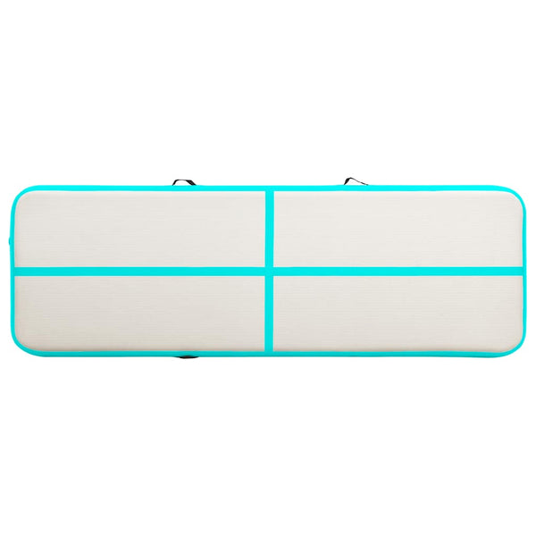 Aufblasbare Gymnastikmatte mit Pumpe 400x100x15 cm, Grün