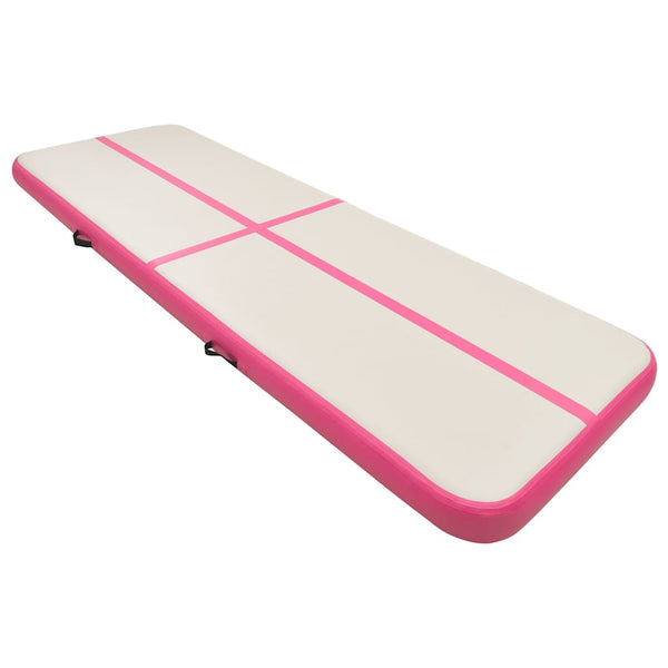Aufblasbare Gymnastikmatte mit Pumpe - 500x100x15cm Rosa