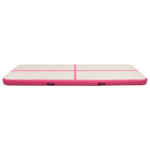 Aufblasbare Gymnastikmatte mit Pumpe - 500x100x15cm Rosa