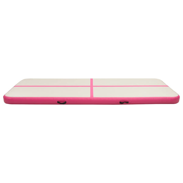 Aufblasbare Gymnastikmatte mit Pumpe - 500x100x15cm Rosa