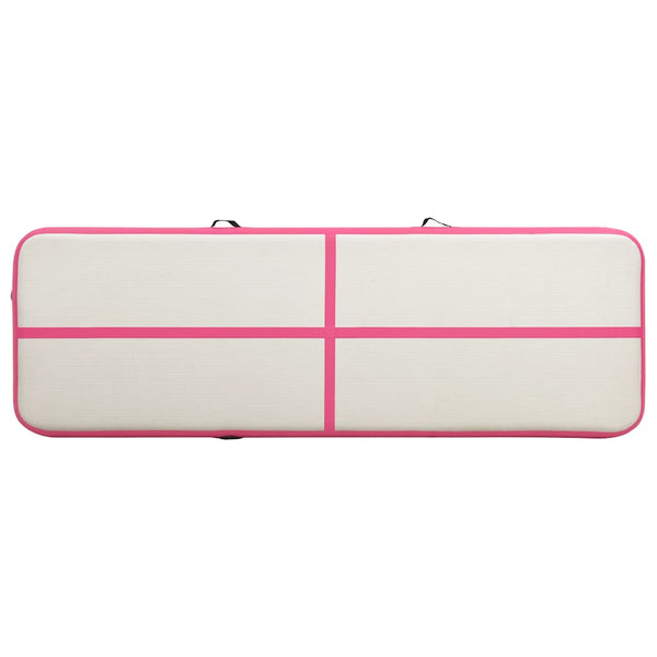 Aufblasbare Gymnastikmatte mit Pumpe - 500x100x15cm Rosa